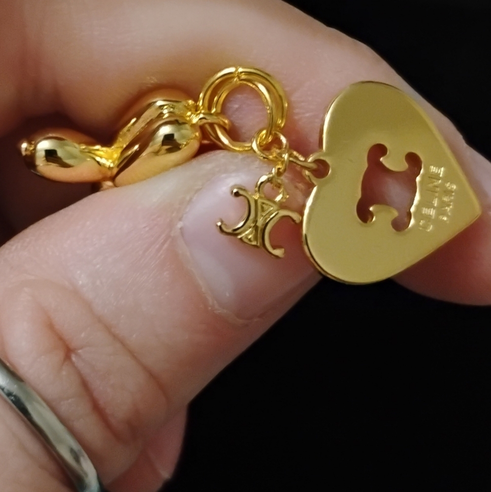Upcycled Gold Balloon Dog Charm With Charms - Picture 11 of 13